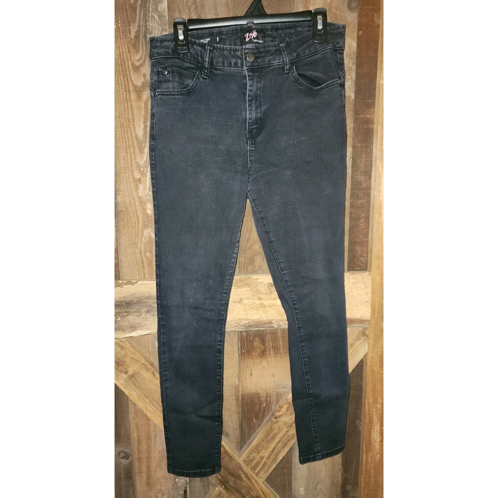 women's Zoe Phoebe skinny ankle high rise black denim jeans size 13 Grunge Punk